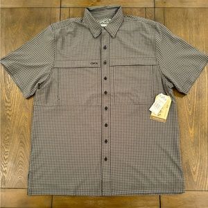 Men’s GameGuard button down short sleeve shirt, gray, XL